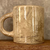 Beige large handmade ceramic mug with saying about peace