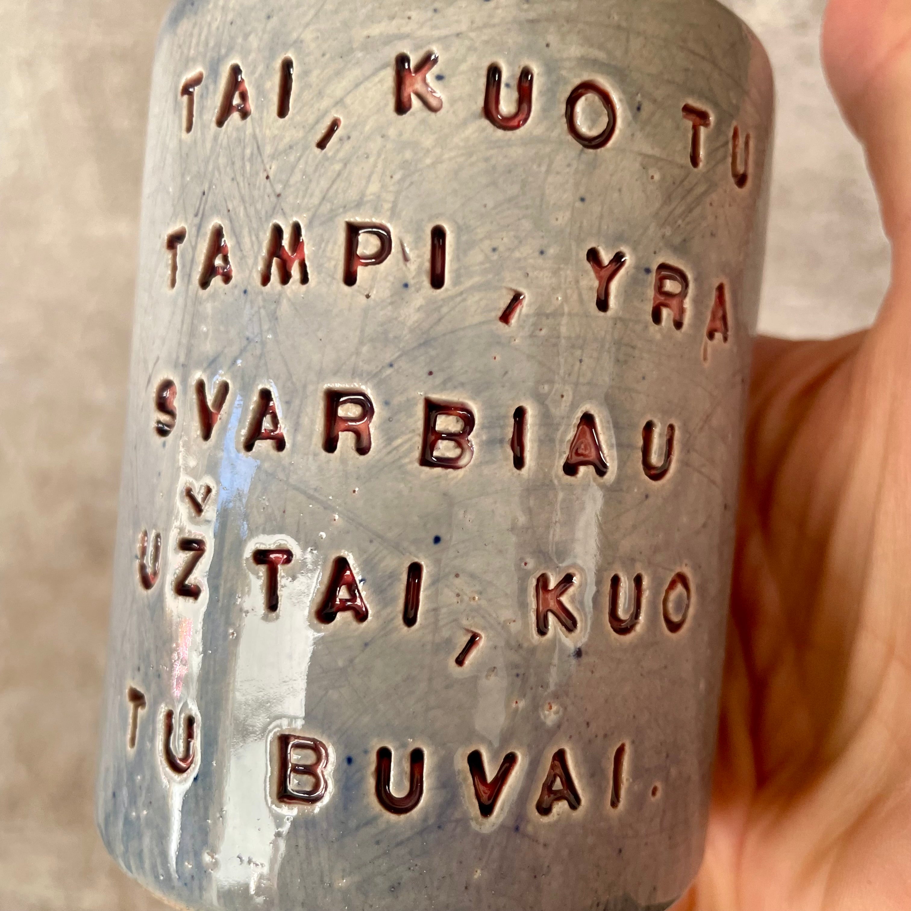 Blue inspirational mug