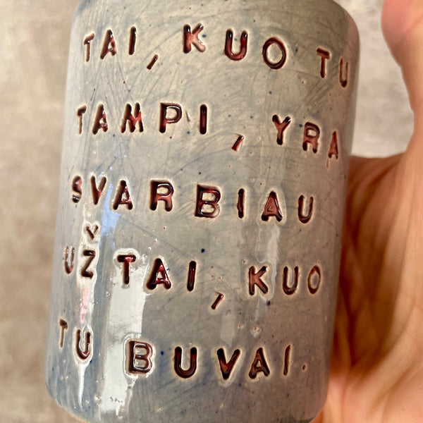 Blue inspirational mug