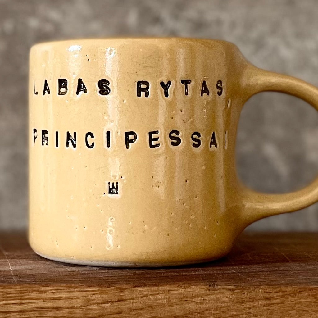 Yellow handmade mug for her