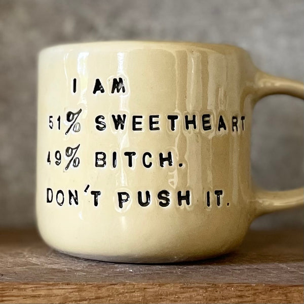 White mug with sweetheart saying
