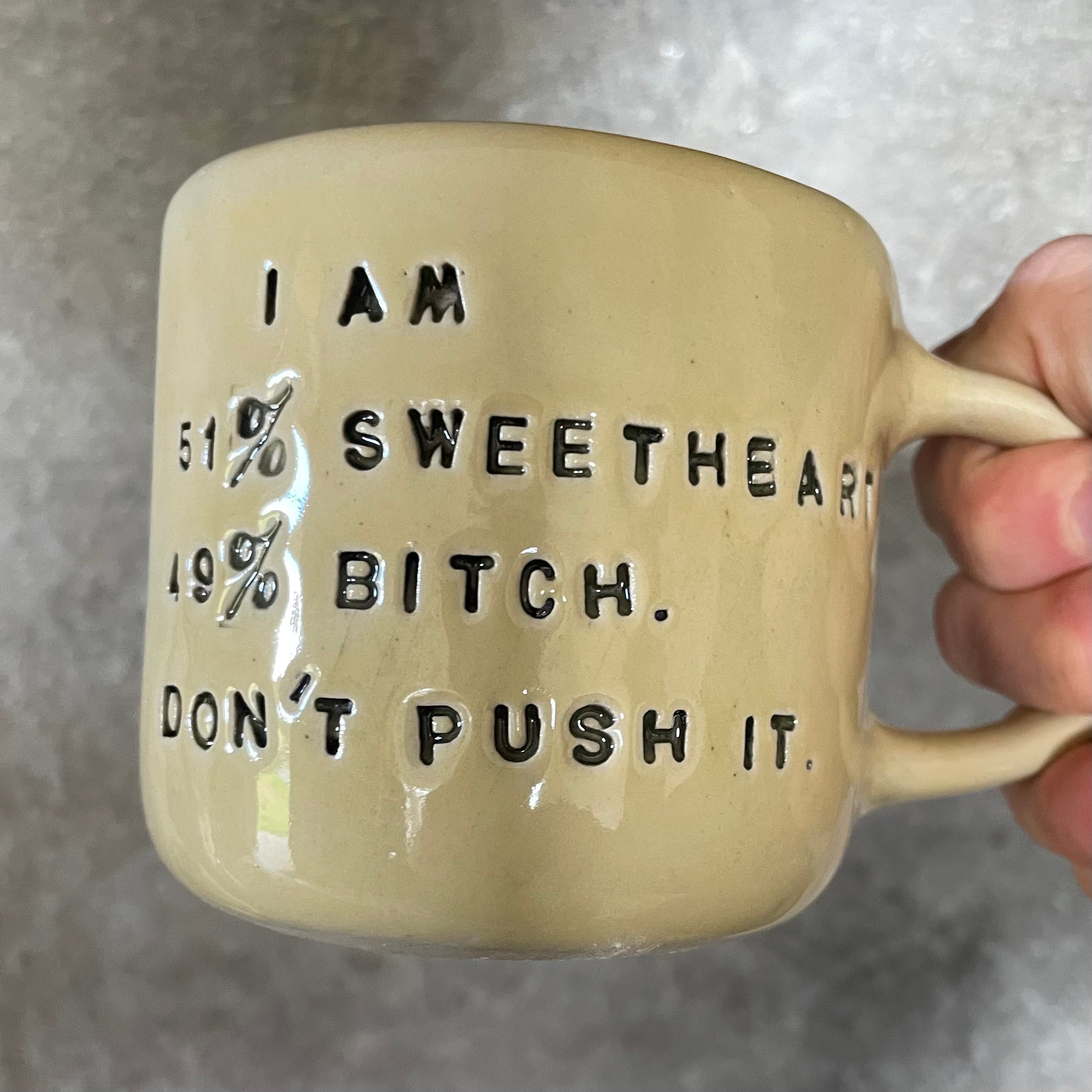 White mug with sweetheart saying