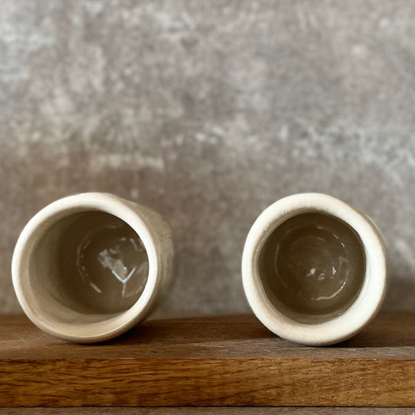 Set of two small mugs with words in Lithuanian