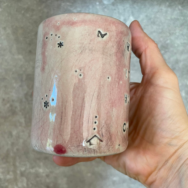 Ceramic tumbler mug with saying