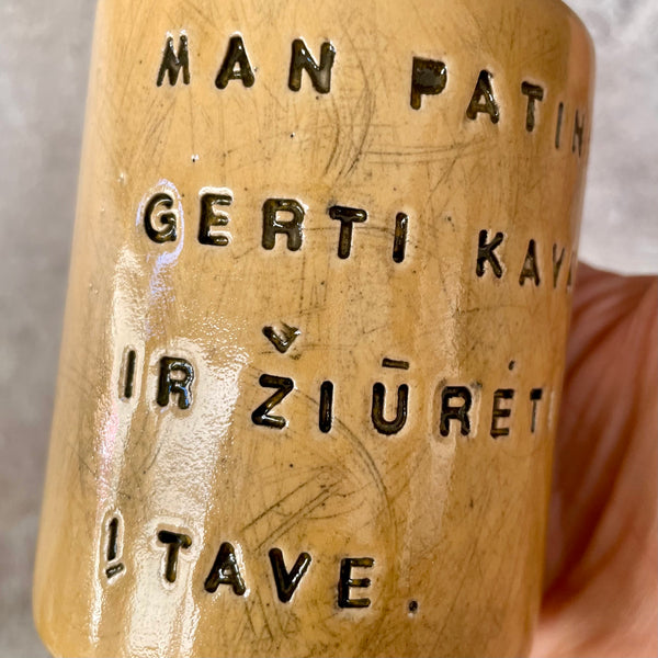 Yellow mug about coffee and you