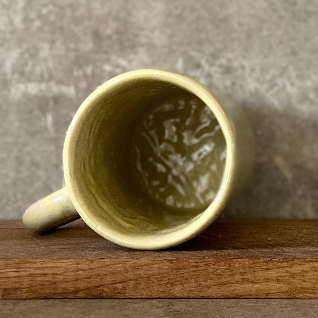 Yellow large ceramic mug about luck