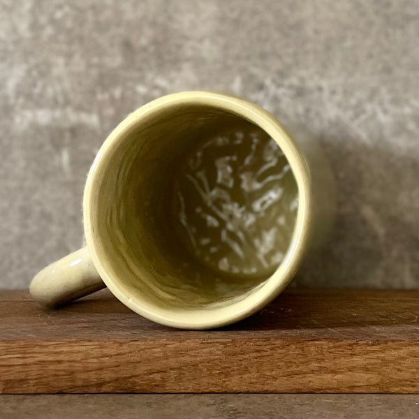 Yellow large ceramic mug about luck