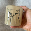 Limited edition beige painted cat mugs set