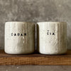 Speckled mugs DABAR and CIA