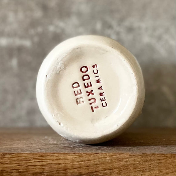 Ceramic coffee mug with saying about the flow