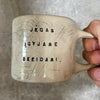 Ceramic mug with quote by Vergil