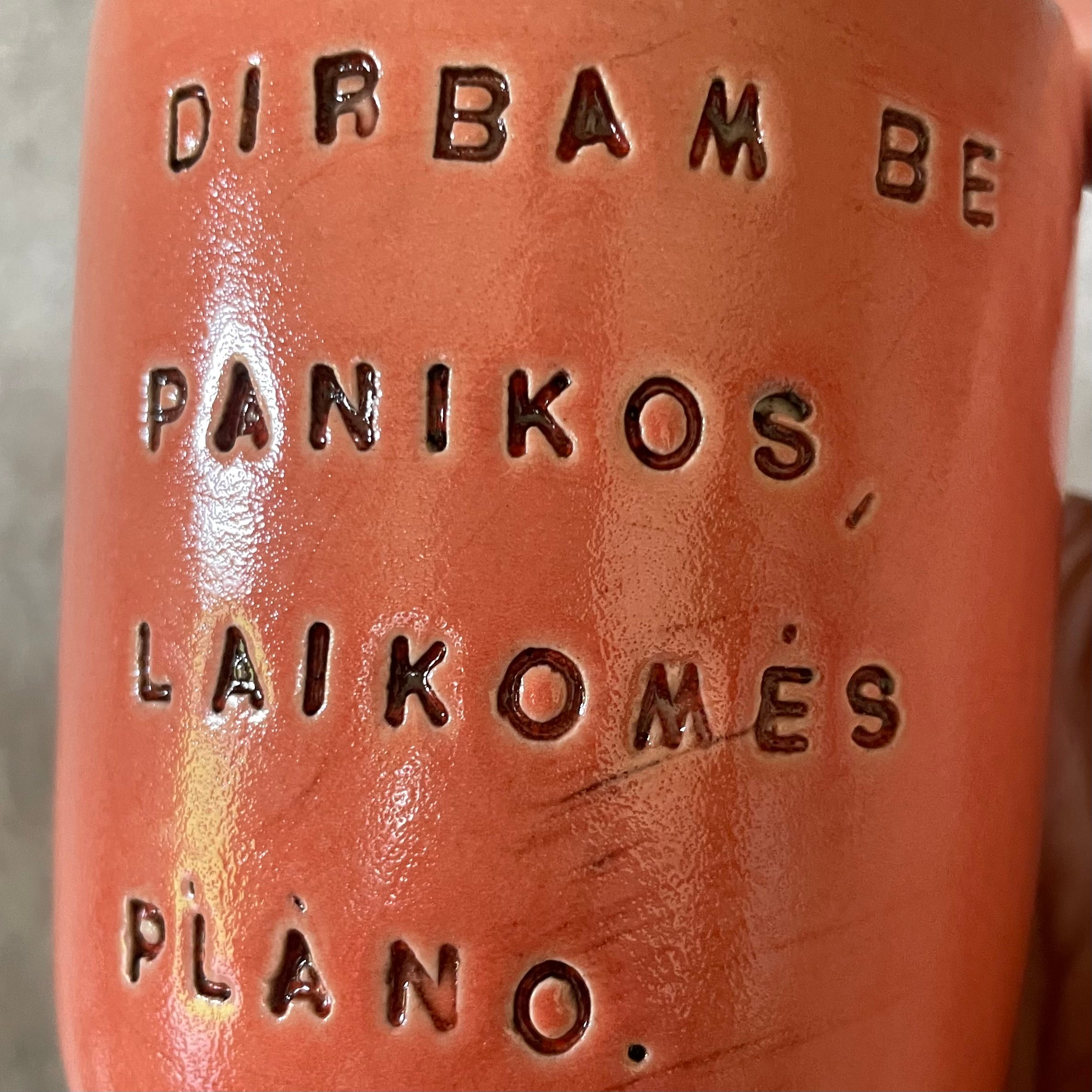 Red big tumbler mug with saying about work
