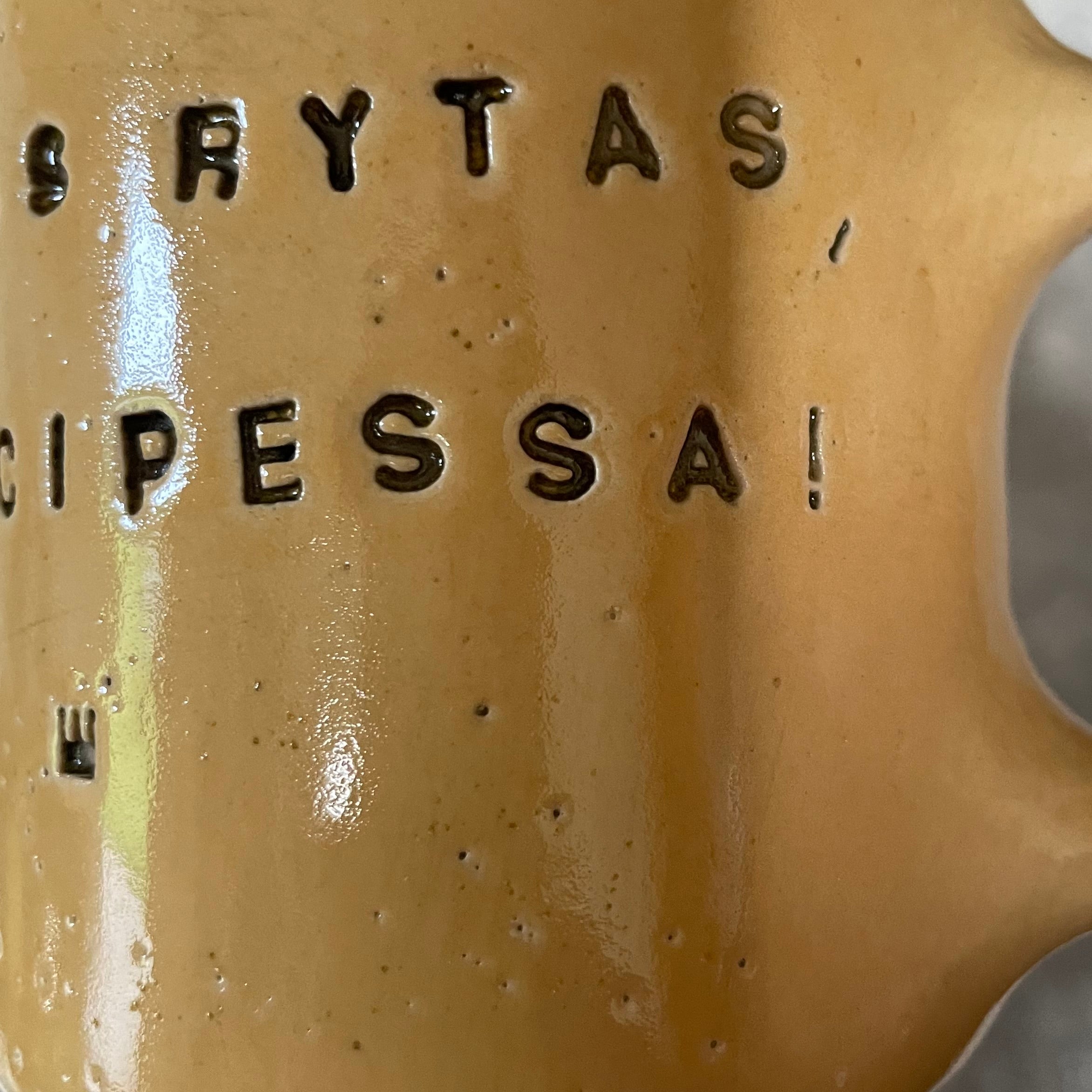 Yellow handmade mug for her