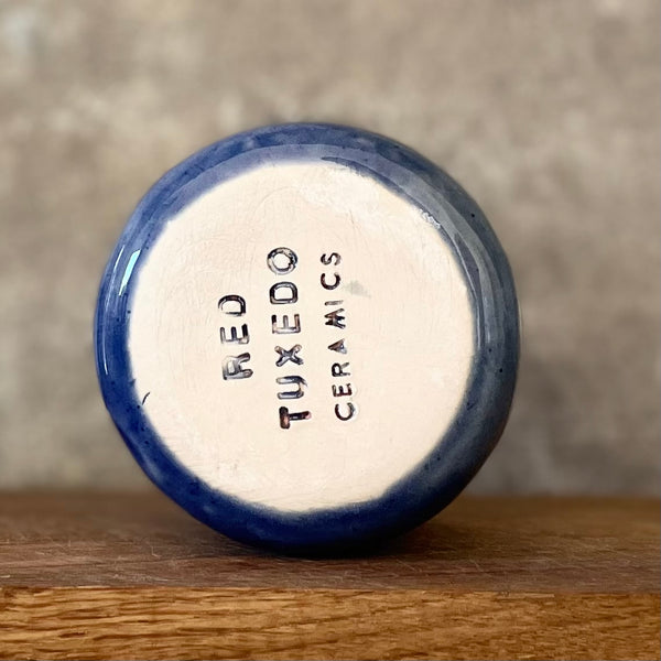 Blue tumbler mug with quote by C. Jung