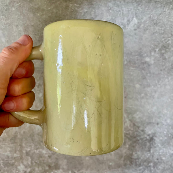 Yellow large ceramic mug about luck
