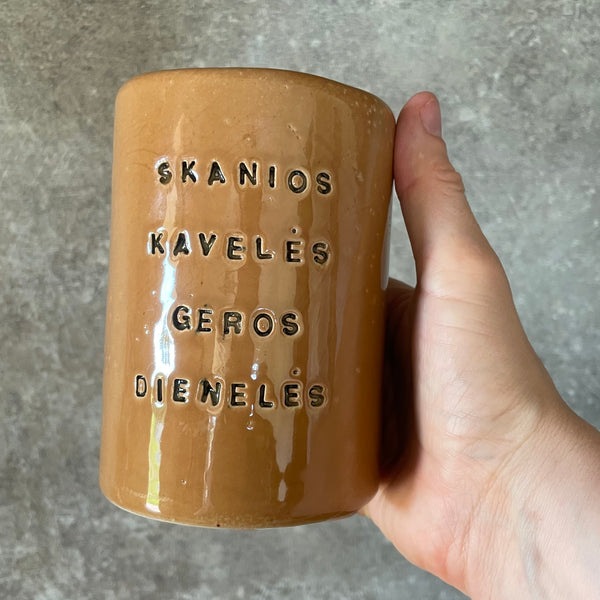 Big tumbler mug with good wishes