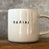 Ceramic mug with word in Lithuanian