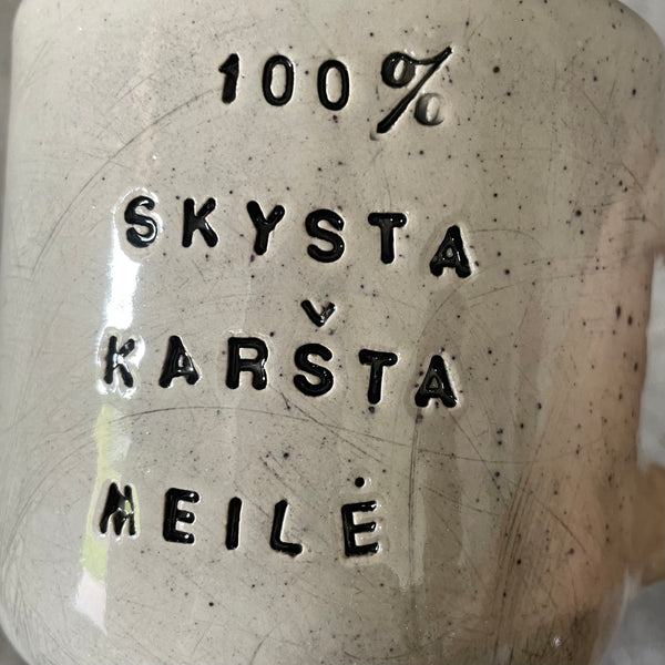 Big speckled stoneware mug