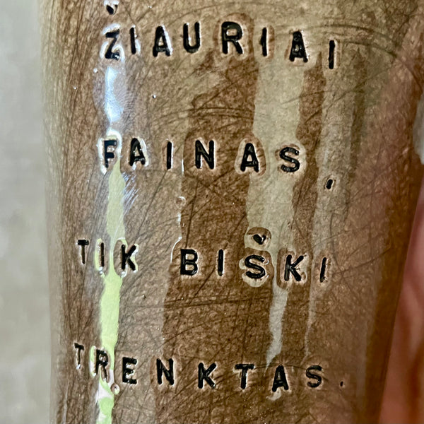 Brown funny ceramic tumbler mug for him