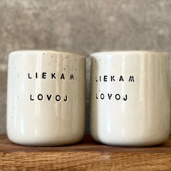 Lovely speckled mugs for a couple