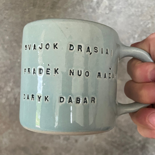 Blue inspirational mug