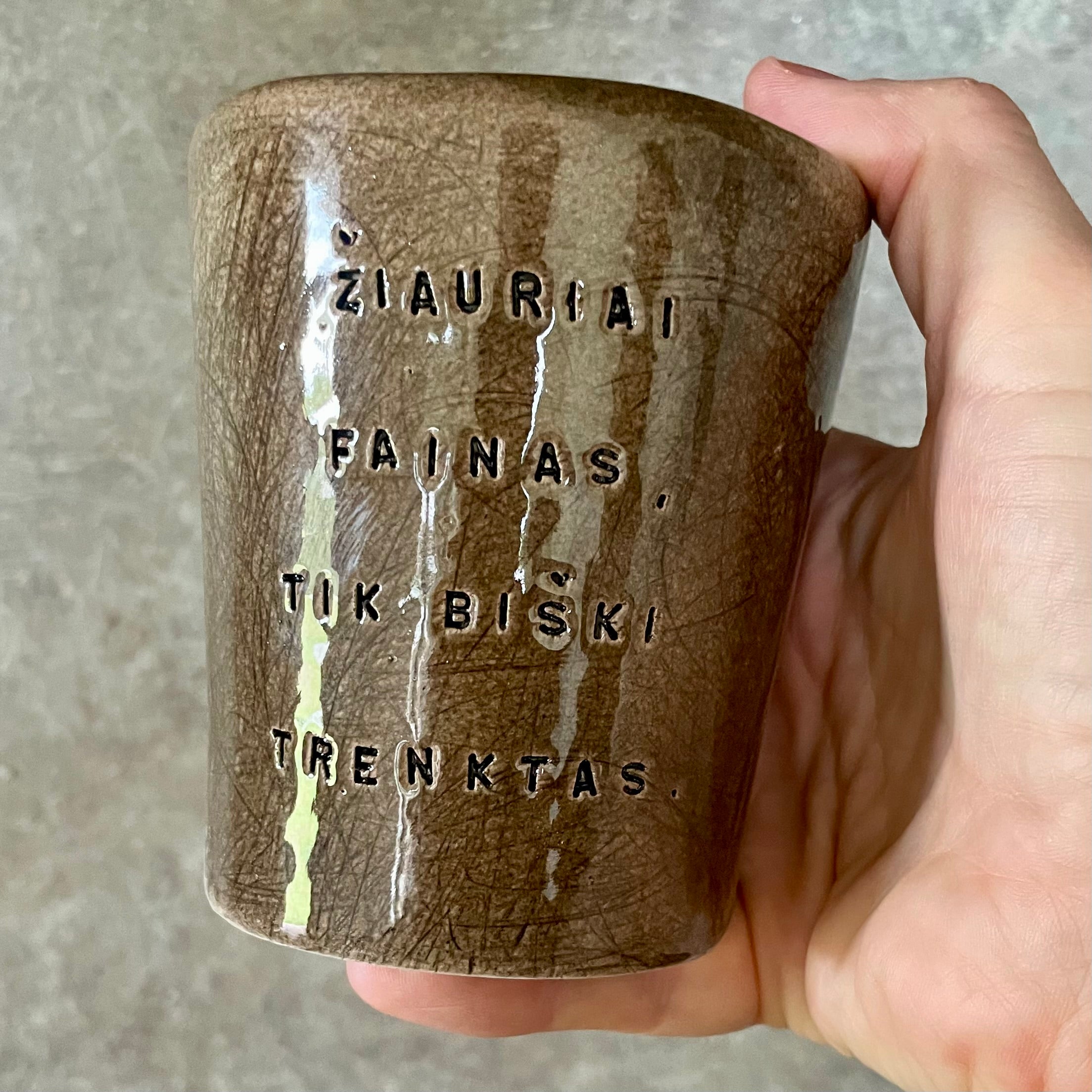 Brown funny ceramic tumbler mug for him