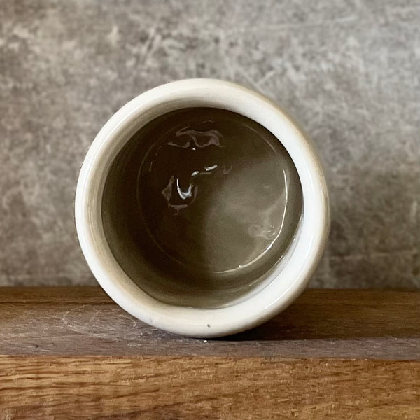 White tumbler mug with saying about work