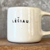 Ceramic mug with word LĖČIAU