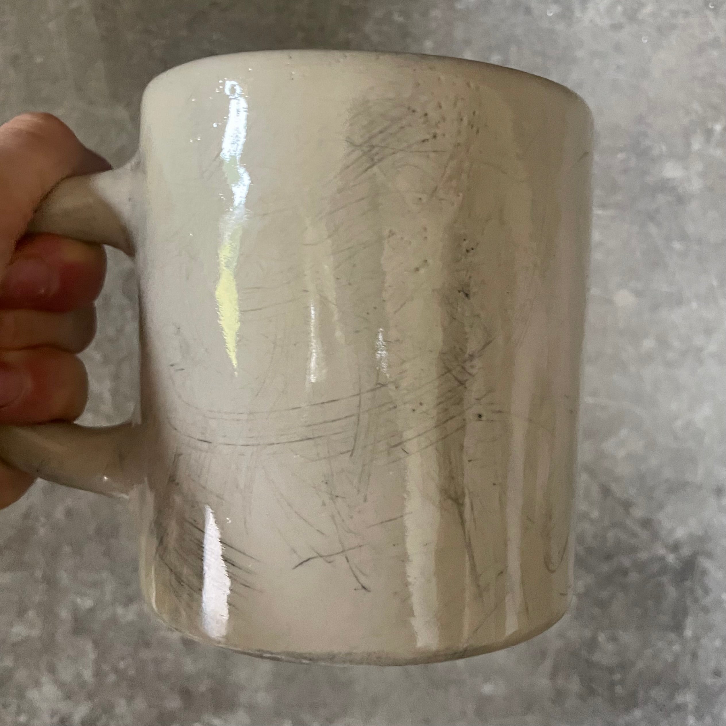 Big white ceramic mug about rest