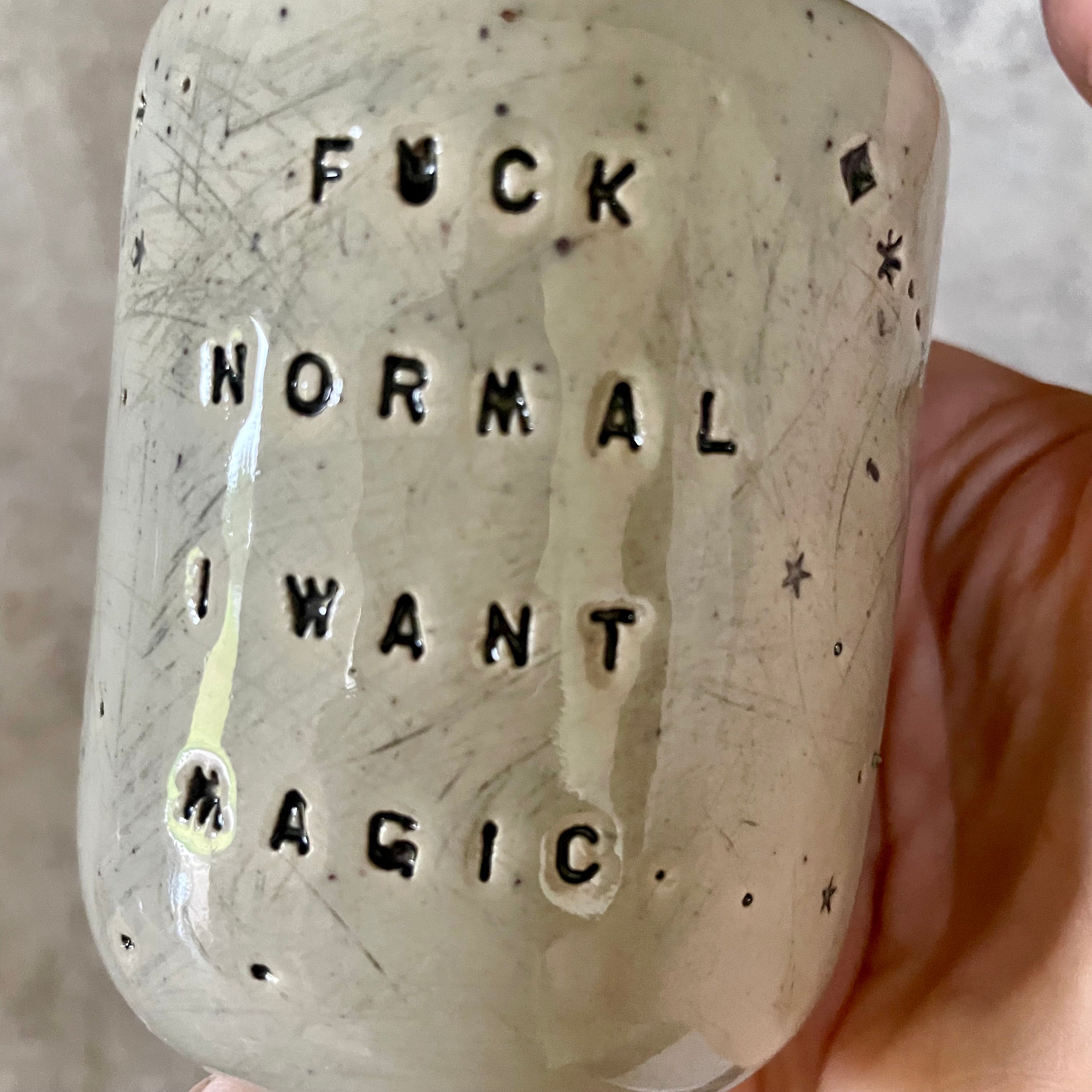 Two small tumbler mugs with funny saying