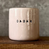 Pale pink ceramic mug "DABAR IR ČIA"