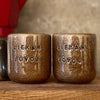 Brown small mugs without handle "Liekam lovoj'