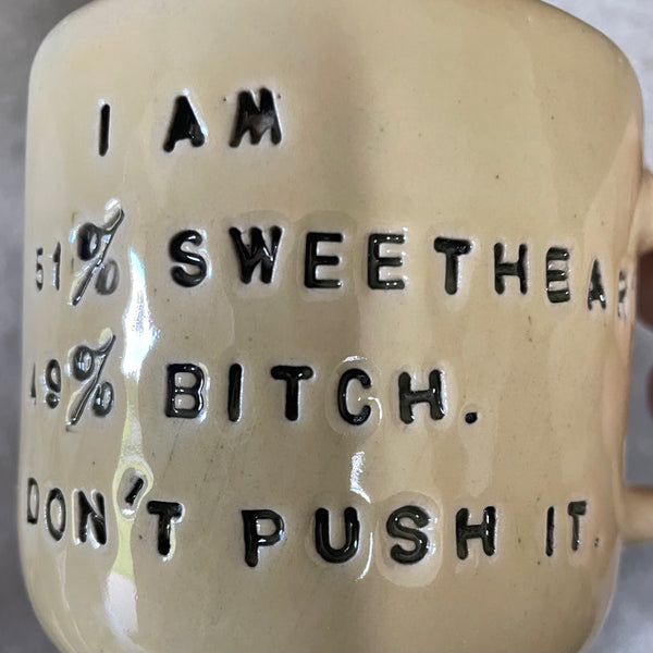 White mug with sweetheart saying