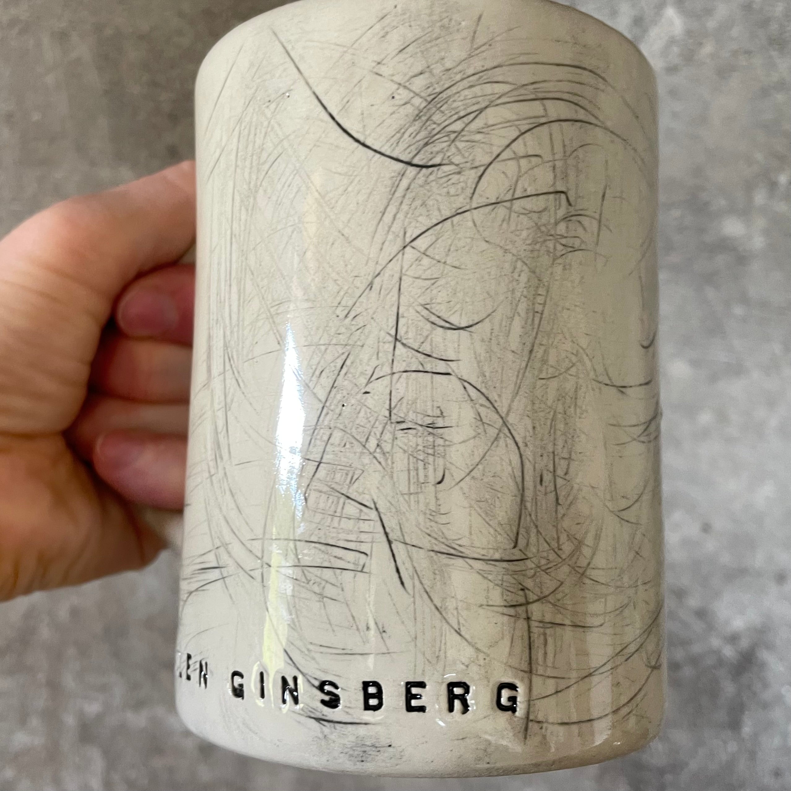 Big ceramic coffee mug with quote