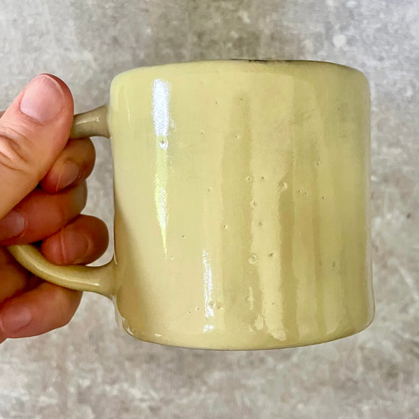 Ceramic mug with words in Lithuanian LABAS RYTAS, SAULYTE