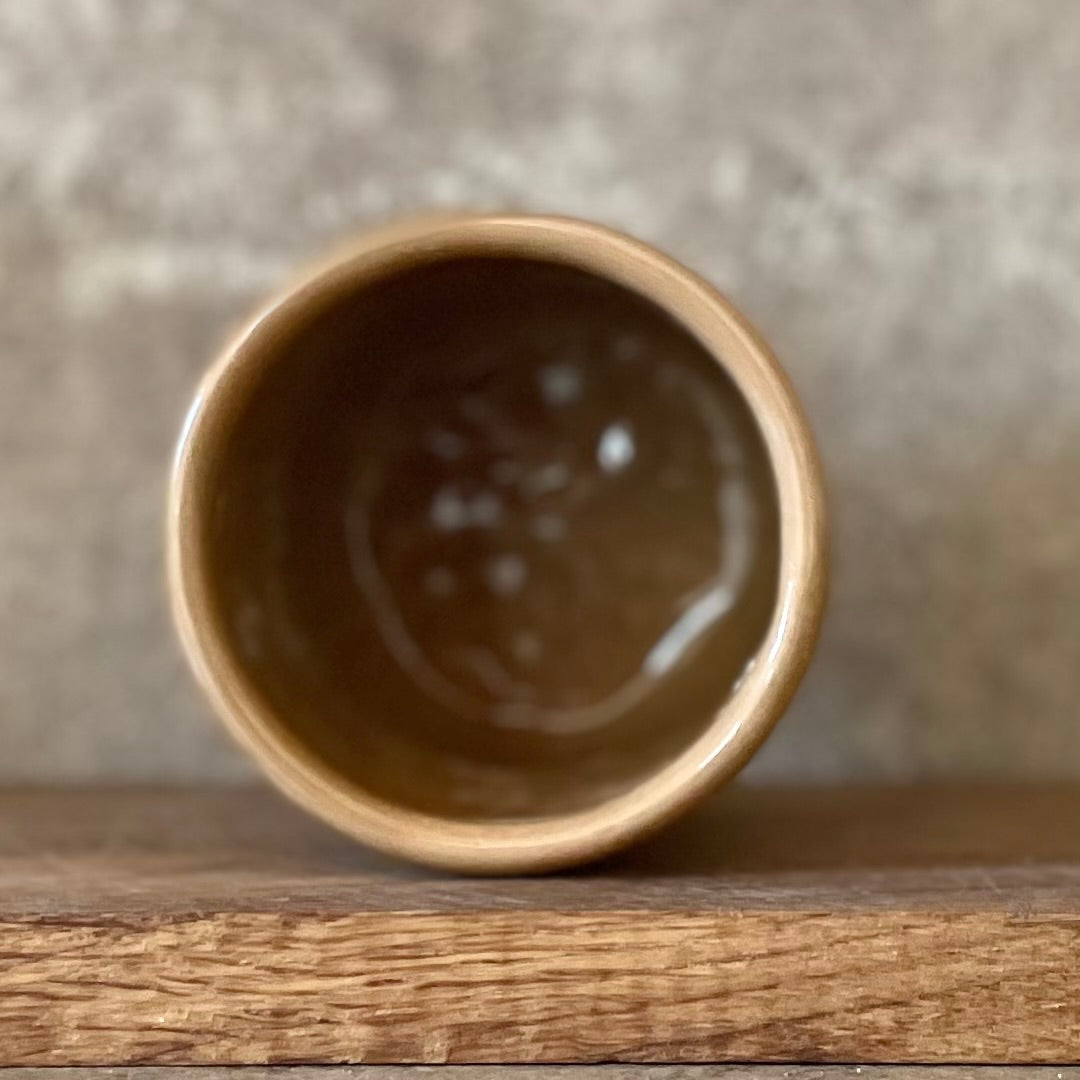 Bright yellow tumbler mug with inspirational words