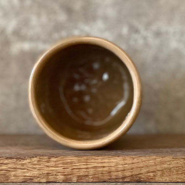 Bright yellow tumbler mug with inspirational words