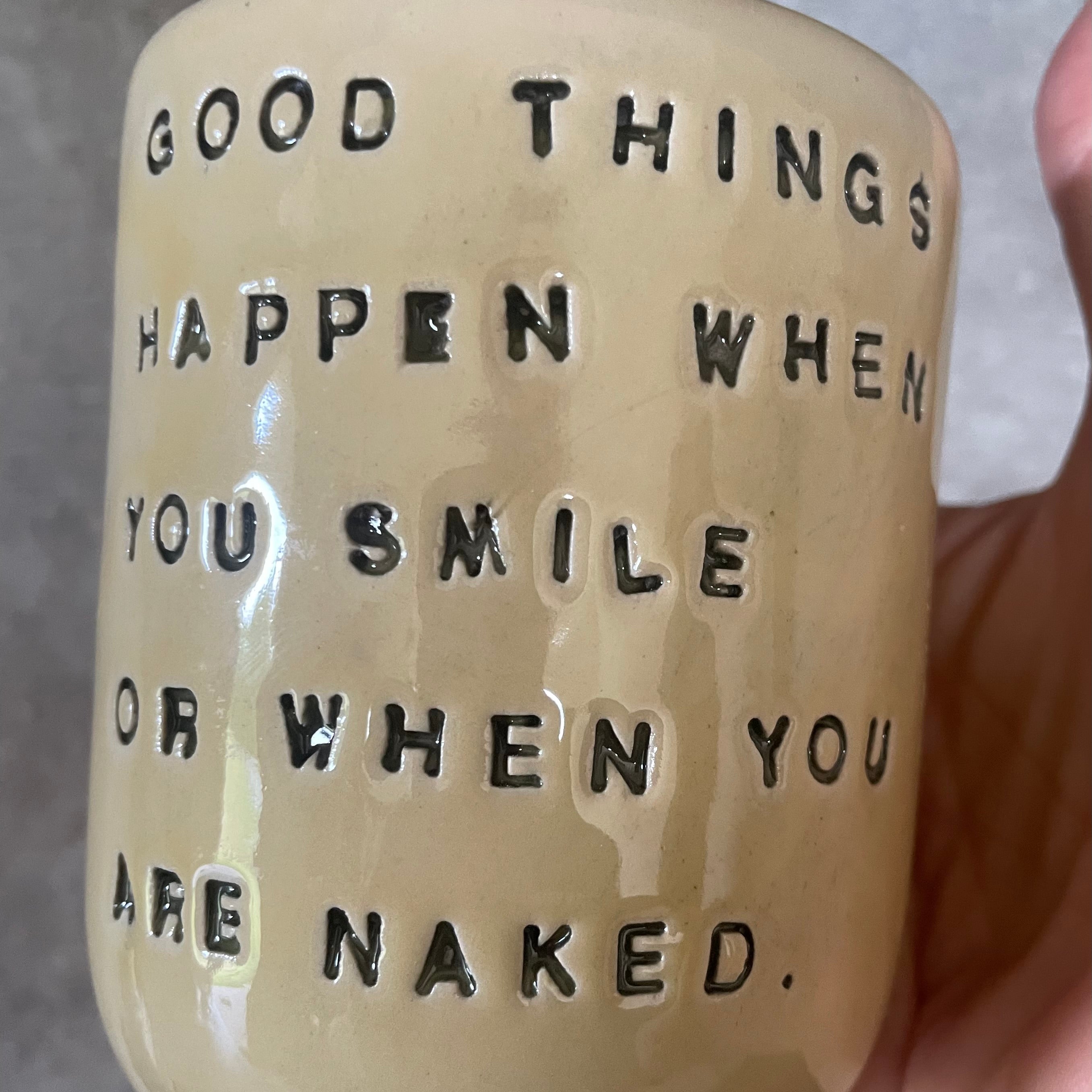 Ceramic coffee mug with funny saying