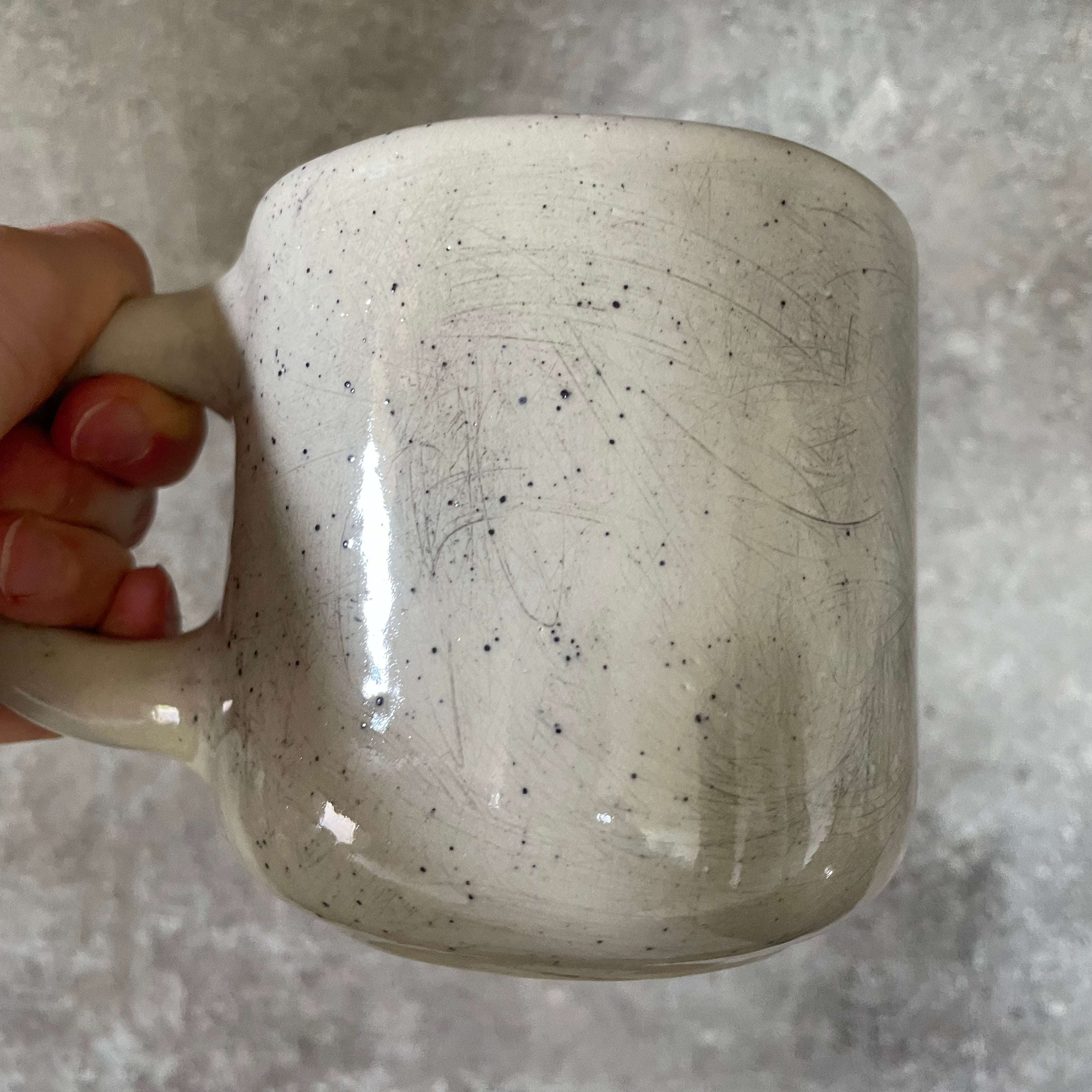Big speckled stoneware mug