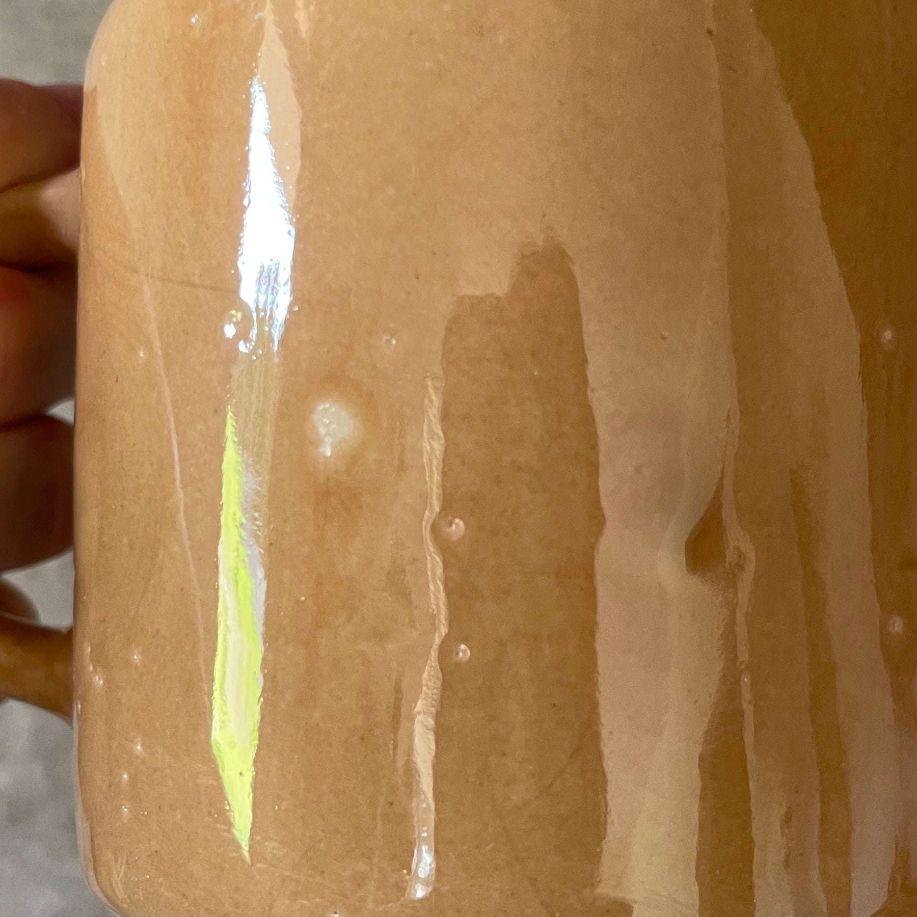 Brownish mug with good wishes