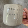 Ceramic mug with artist quote