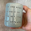 Ceramic blue mug with quote by Rumi