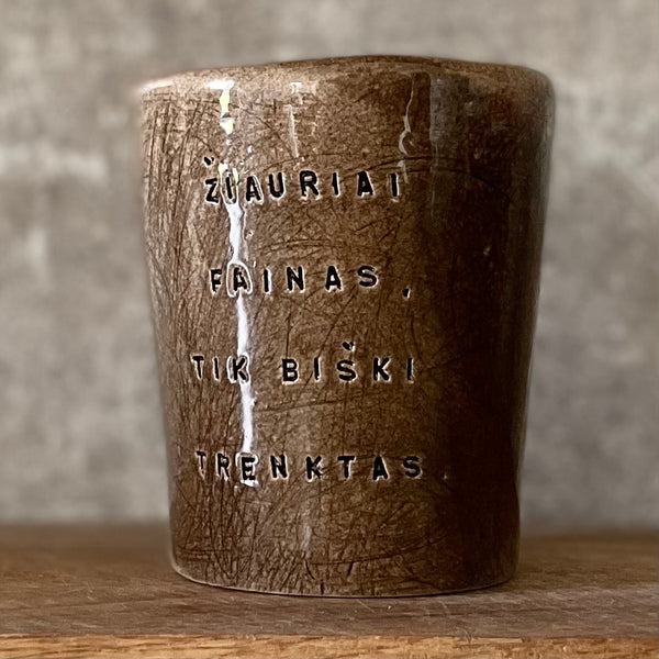 Brown funny ceramic tumbler mug for him