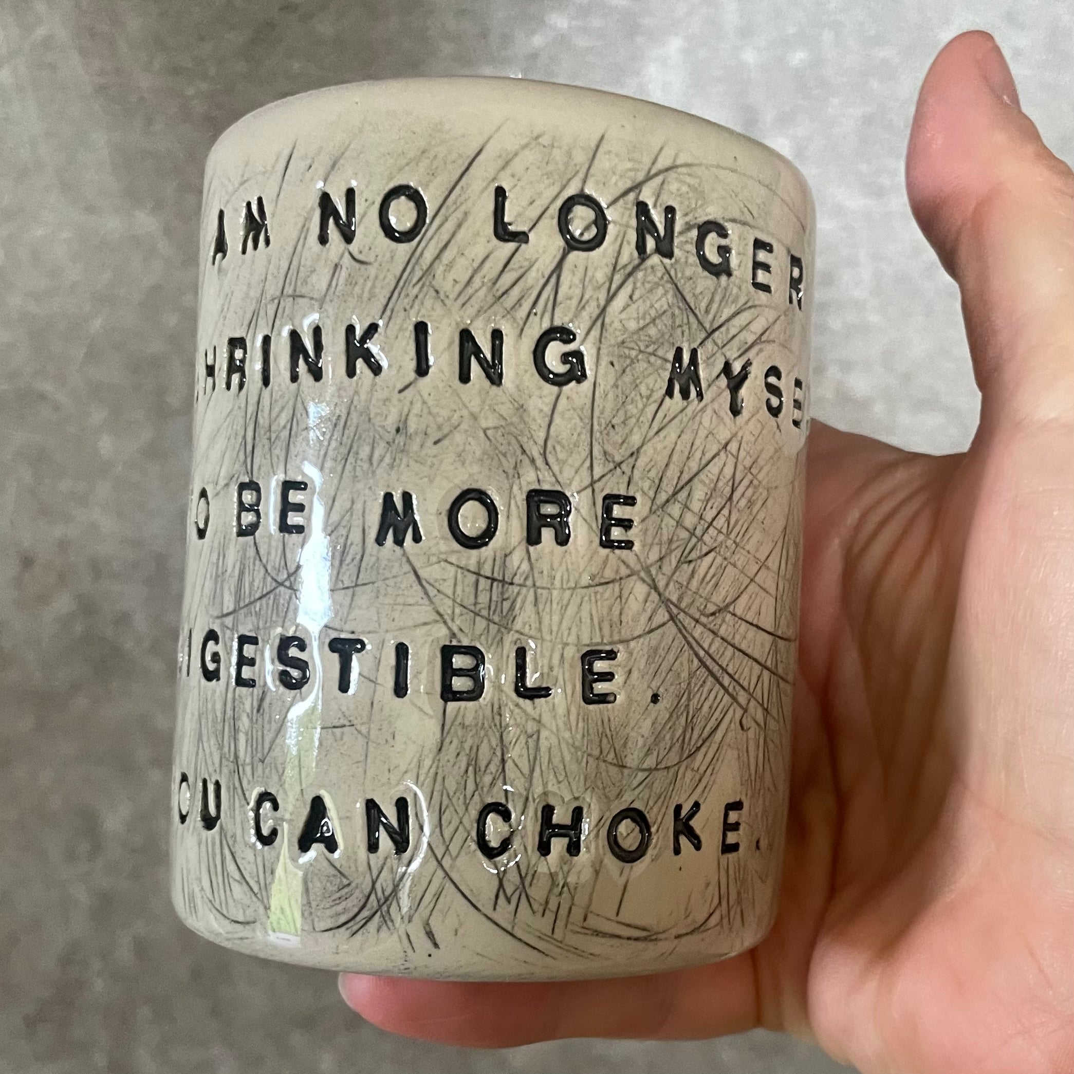 Bright tumbler mug about self acceptance