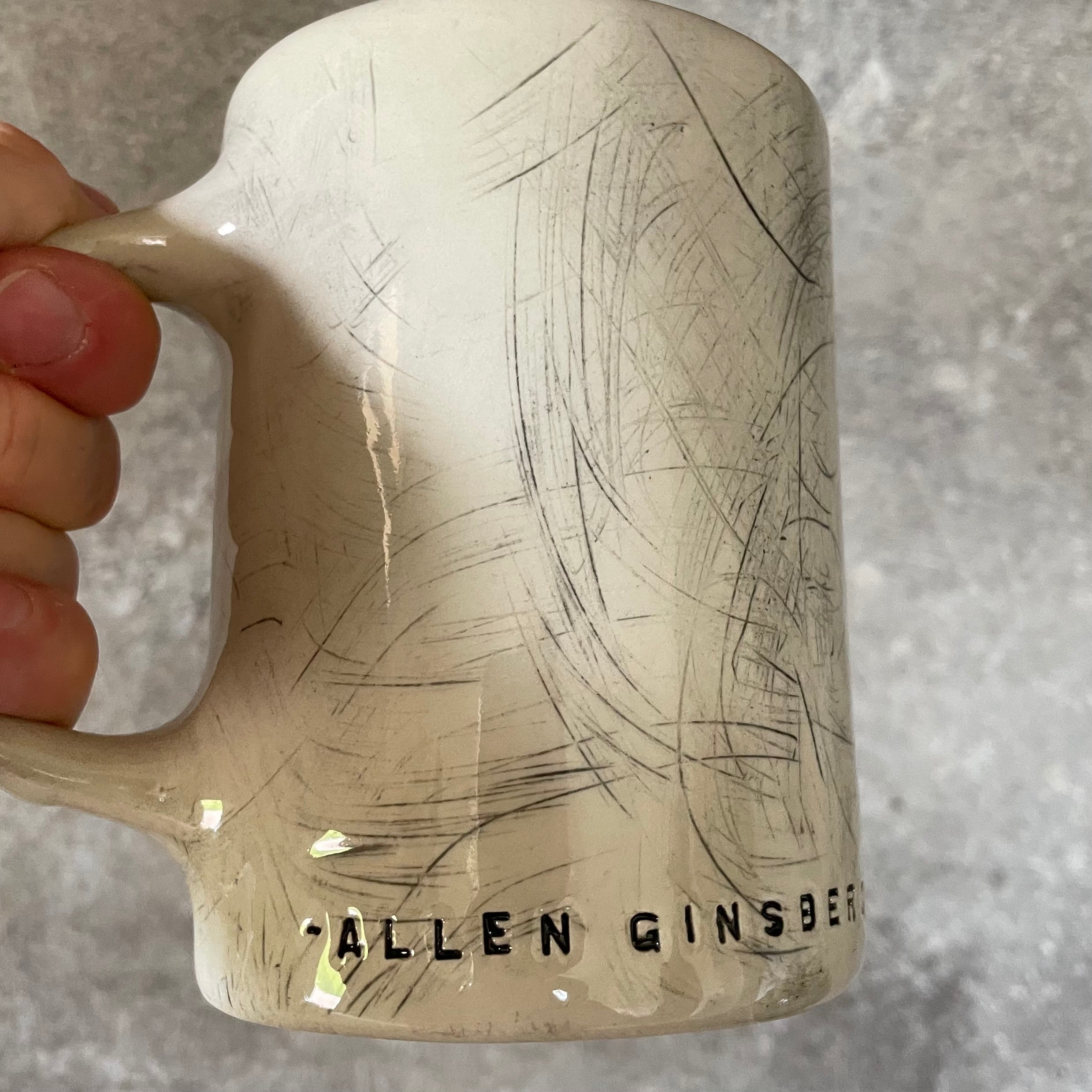 Big ceramic coffee mug with quote