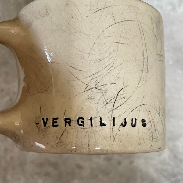 Ceramic mug with quote by Vergil