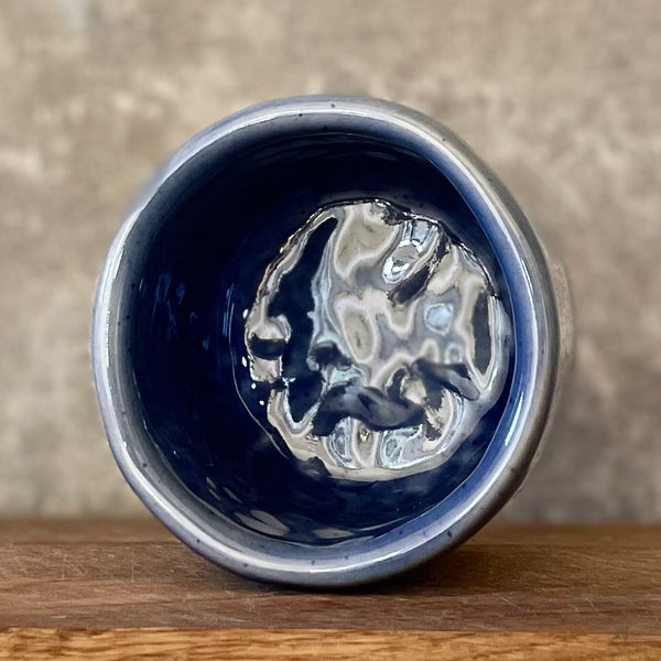 Blue tumbler mug with quote by C. Jung