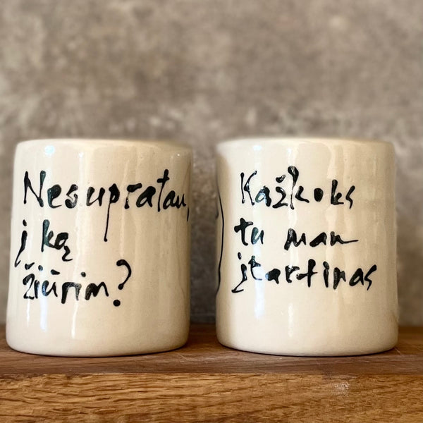 Limited edition painted cat mugs set