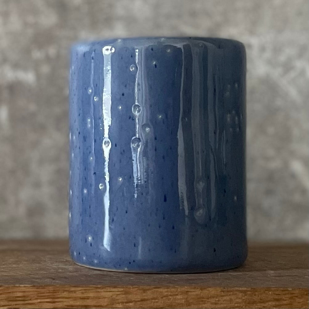 Blue ceramic tumbler mug with funny saying