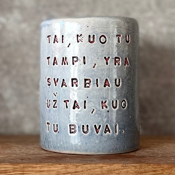 Blue inspirational mug